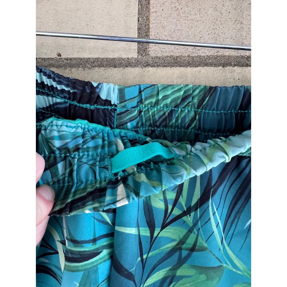 DSG Tropical Palm Leaf Print Running Shorts Teal Green Active Size Small - Picture 3 of 5